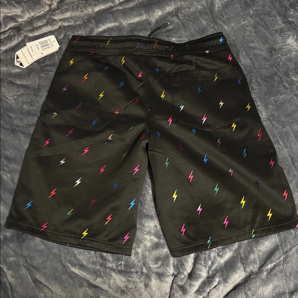 Men's Black Lightning Bolt Shorts - Picture 2 of 3